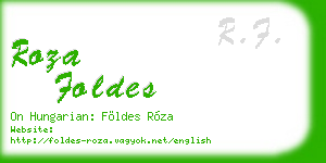 roza foldes business card
