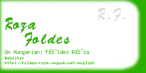 roza foldes business card